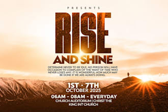 design a stunning church, event flyer design or postcard design