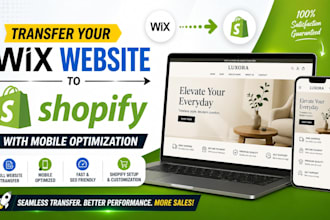 transfer wix to shopify website migration with mobile optimization