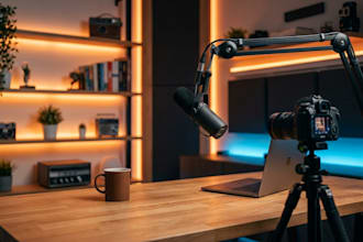 design professional virtual studio background for videos