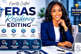 review and edit your eras residency personal statement CV lors and medical sop