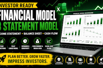 build an investor ready financial model and 3 statement forecast in excel