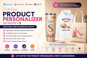 setup shopify teeinblue print on demand website, zepto, kickflip pod store