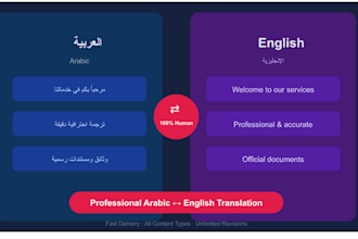 translate english to arabic and arabic to english professionally