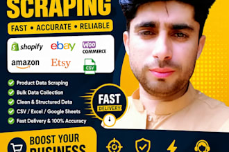 do product scraping for shopify, woocommerce, etsy, and ebay