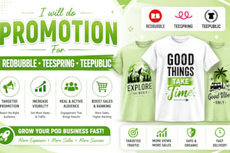 do redubble promotion teespring teepublic store marketing to boost traffic