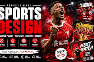 create eye catching football posters and sports social media graphics