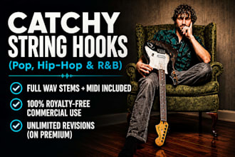 record catchy pop, hip hop, rnb vocal hooks and string melodies for your beat