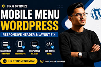 fix mobile menu wordpress, responsive header, hamburger menu, css issues, layout