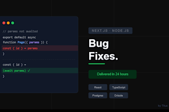 fix your nextjs, react or nodejs bugs fast