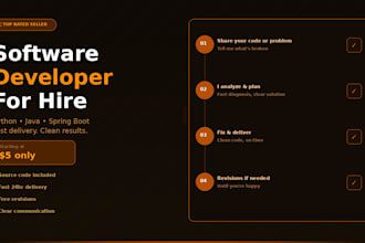 fix bugs and develop software using python or java