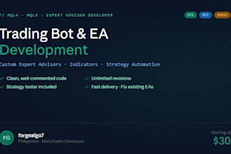 develop mql4 mql5 expert advisor trading bot