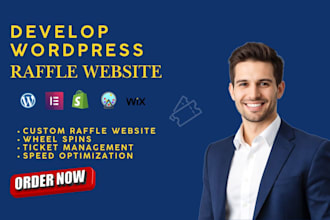 develop wordpress raffle website competition website giveaway raffle website