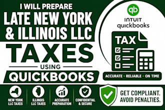 prepare late new york and illinois llc taxes using quickbooks