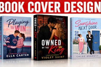 design romance book cover, KDP ebook cover and hardcover design
