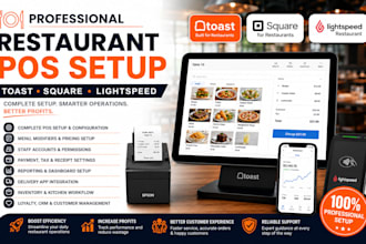 set up your toast, square for restaurants, or lightspeed restaurant pos system