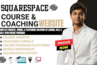 build squarespace course website, coaching funnel, online program platform