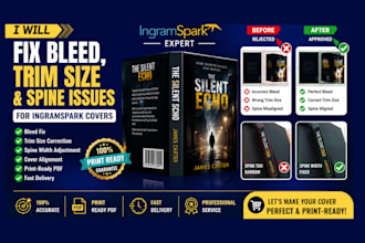 fix bleed, trim size and spine issues for ingramspark covers