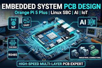 do embedded system pcb design for orange pi 5 plus, linux sbc, iot and ai