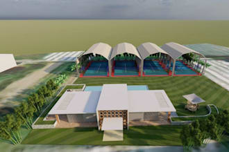fabricate an outdoor padel court,albenga padel club,sport complex,club house