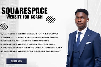 design a squarespace website for coaches, consultants, and course creators