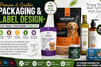 advanced label design and packaging design for pet food packaging product label