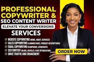 be your website copywriter, sales copywriter, email copywriting and seo content