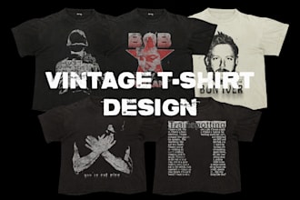 create vintage grunge streetwear t shirt design
