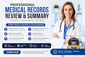 prepare detailed clinical summary reports and review medical records