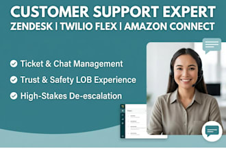 manage zendesk tickets and amazon connect or flex chats