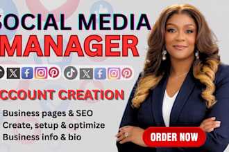 major social media account create account setup social media manager post design