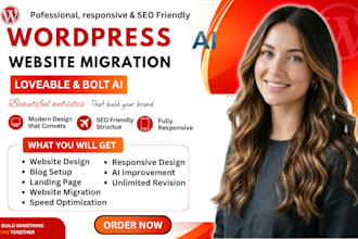 convert, migrate wordpress to lovable ai, rebuild wordpress website with bolt ai