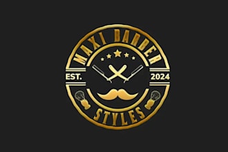 design icon perfect barber salon logo