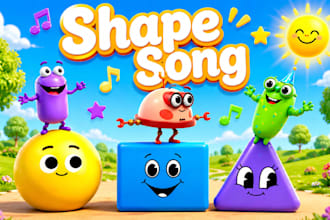 write and produce kids songs, kids music, or happy music