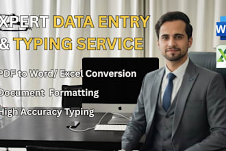 do expert data entry, typing, and document formatting