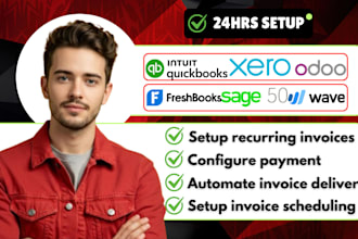 setup recurring invoices in zohobooks wave odoo quickbooks online freshbooks