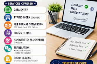 do data entry job, handwritten assignments in english