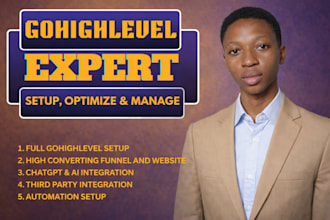 be your gohighlevel expert for , automation, sales funnel,