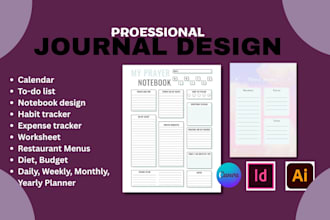 design canva editable prayer journal, sermon planner, daily tracker, indesign