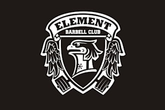 design high quality modern barbell club logo