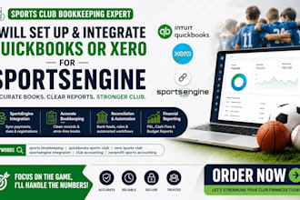 set up or integrate your sports club bookkeeping in quickbooks or xero for sport