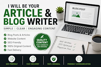 write blog articles and website content