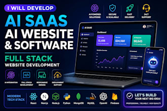 develop ai saas, ai website and software, full stack website development