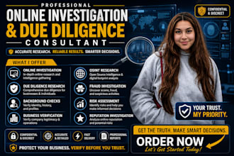 do online investigation and due diligence for business, fraud, and background