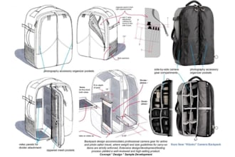 create backpack, travel bag, suit bag and duffel bag tech packs