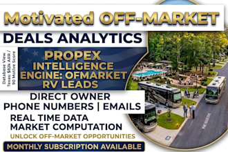 run a data engine to track unlisted off market high margin deal