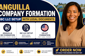 anguilla company formation, ibc llc setup with legal documents, us llc formation