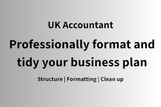 professionally format and tidy your business plan