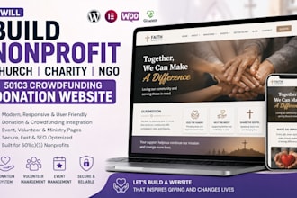 build nonprofit church charity ngo ministry 501c3 crowdfunding donation website
