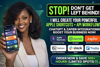 create apple shortcuts API integration workflow with chatgpt and zapier