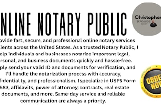 notarize your usps form 1583 in few hours